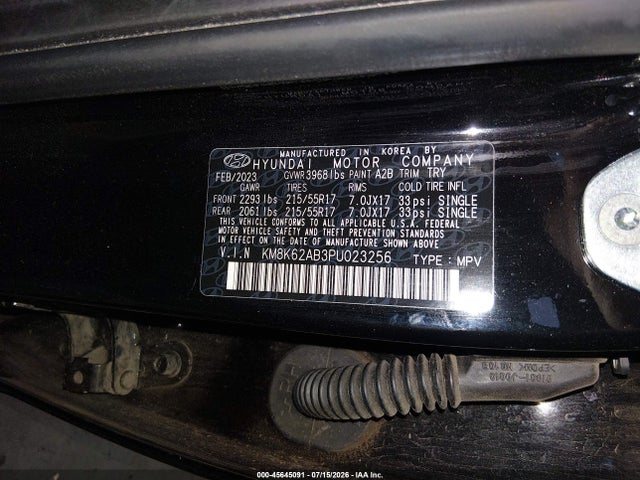 KM8K62AB3PU023256 Hyundai Kona Sel