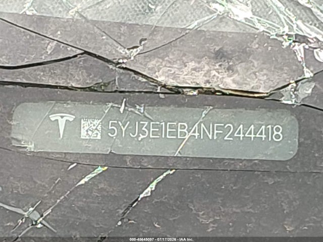 Aukcja sprzedaży 2022 Tesla Model 3 Long Range Dual Motor All-wheel Drive, vin: 5YJ3E1EB4NF244418, numer aukcji: 45645097