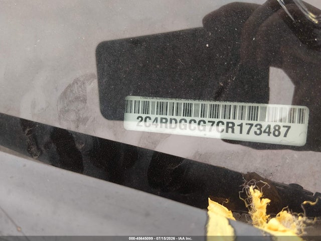 45645099 :رقم المزاد ، 2C4RDGCG7CR173487 vin ، 2012 Dodge Grand Caravan Sxt مزاد بيع