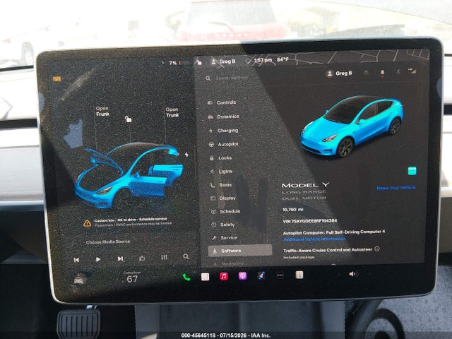 2024 Tesla Model Y Long Range Dual Motor All-wheel Drive მანქანა იყიდება აუქციონზე, vin: 7SAYGDEE8RF194384, აუქციონის ნომერი: 45645118