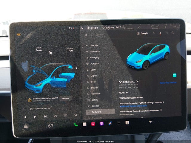 2024 Tesla Model Y Long Range Dual Motor All-wheel Drive მანქანა იყიდება აუქციონზე, vin: 7SAYGDEE8RF194384, აუქციონის ნომერი: 45645118