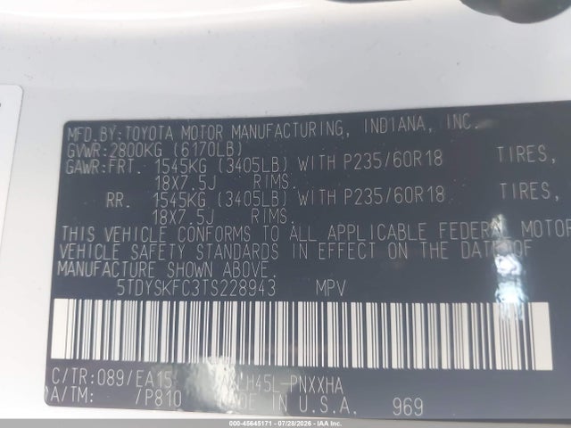 Toyota SIENNA XLE 2026 5TDYSKFC3TS228943 Image 9