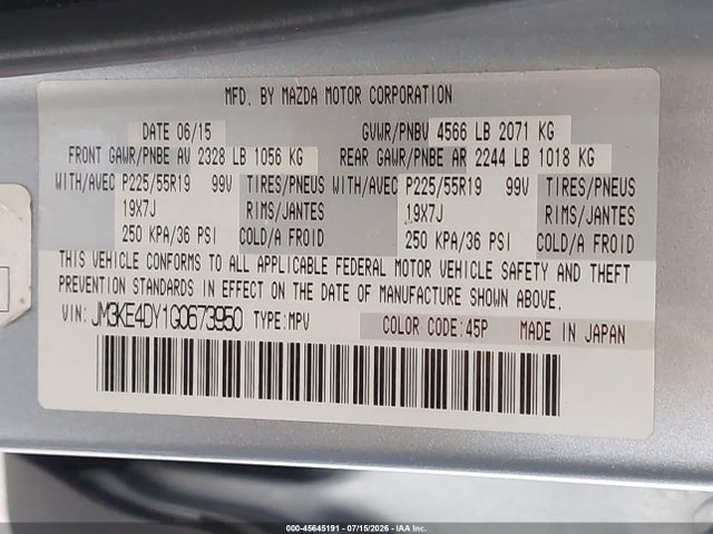 JM3KE4DY1G0673950 Mazda Cx-5 Grand Touring