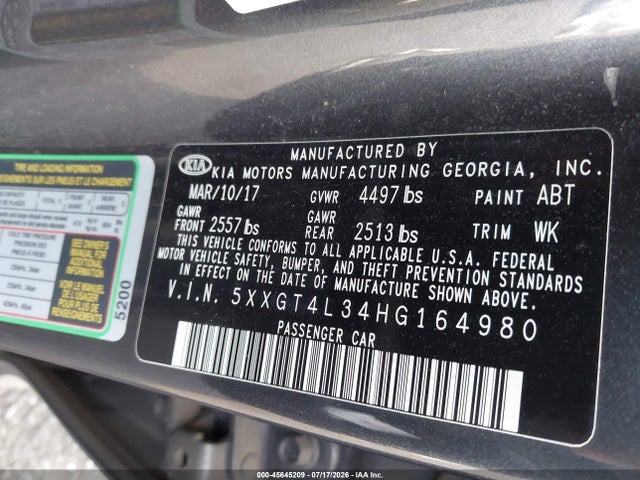 KIA Optima Lx 2017 5XXGT4L34HG164980 Image 9
