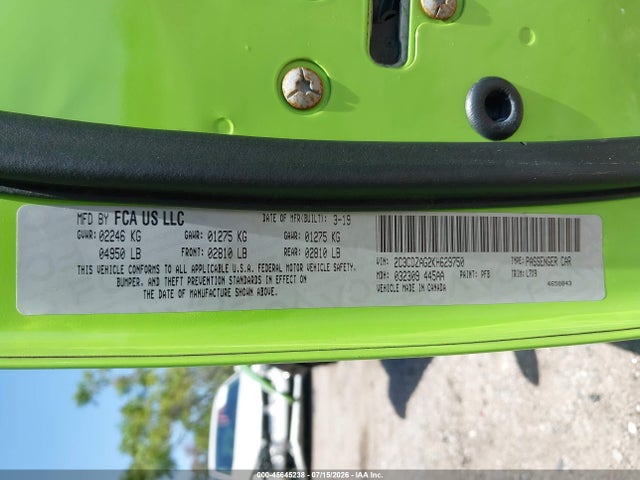 45645238 :رقم المزاد ، 2C3CDZAG2KH629750 vin ، 2019 Dodge Challenger Sxt مزاد بيع