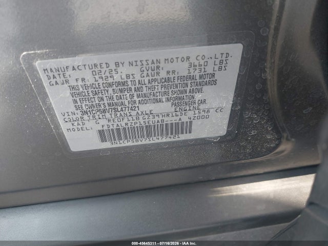 3N1CP5BV7SL477421 Nissan Kicks Play S