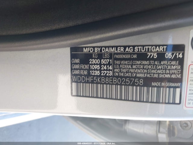 Mercedes-Benz E 350 2014 WDDHF5KB8EB025758 Image 9