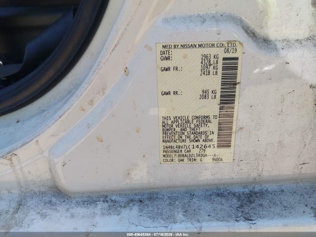 1N4BL4BV7LC142645 Nissan Altima S Fwd