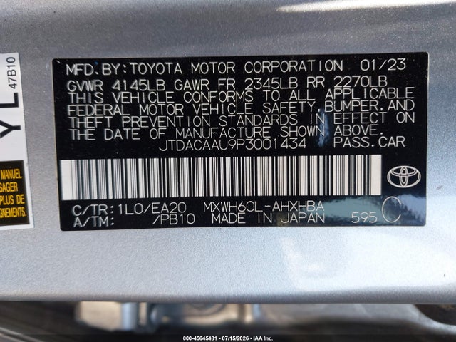 Toyota Prius Limited 2023 JTDACAAU9P3001434 Image 9