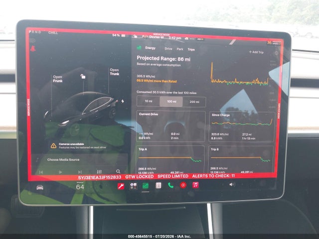 Продажа на аукционе авто 2018 Tesla Model 3 Long Range/mid Range, vin: 5YJ3E1EA3JF152833, номер лота: 45645515