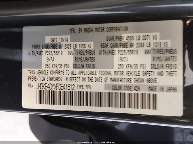 JM3KE4DYXF0541512 Mazda Cx-5 Grand Touring
