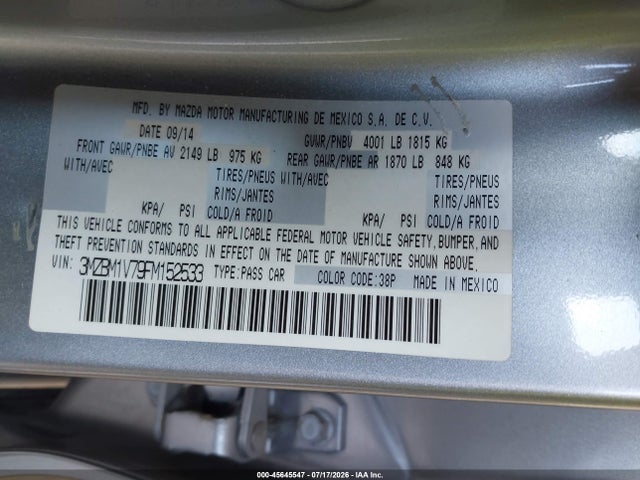 Mazda Mazda3 I Touring 2015 3MZBM1V79FM152533 Image 9