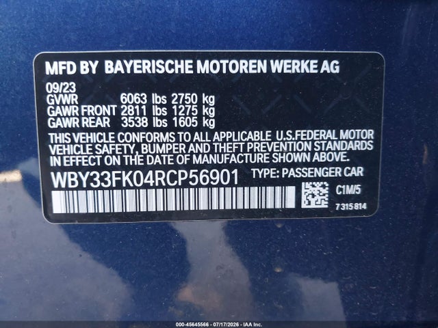 BMW I5 Edrive40 2024 WBY33FK04RCP56901 Image 9