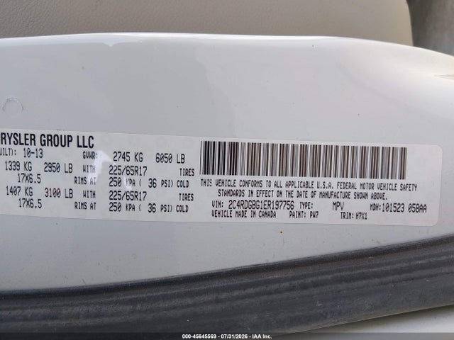 Dodge Grand Caravan American Value Pkg 2014 2C4RDGBG1ER197756 Image 9