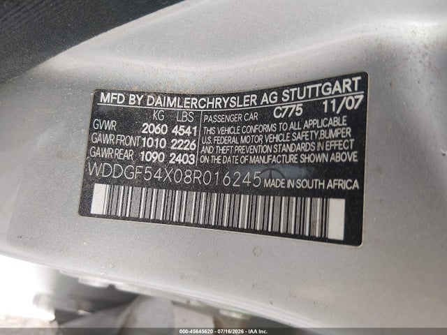 Продажа на аукционе авто 2008 Mercedes-benz C 300 Luxury/sport, vin: WDDGF54X08R016245, номер лота: 45645620