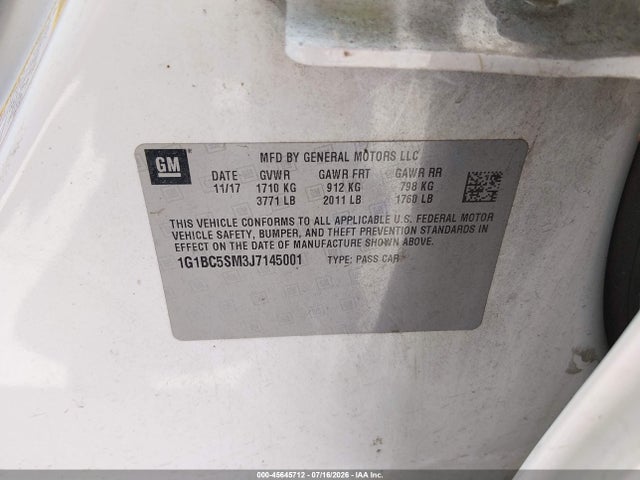 1G1BC5SM3J7145001 Chevrolet Cruze Ls Auto