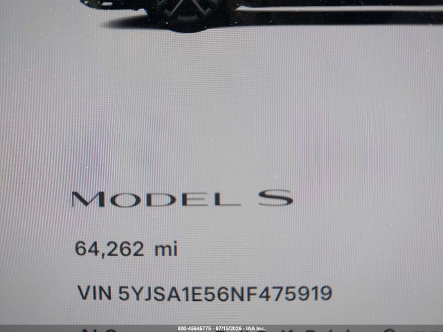 Продажа на аукционе авто 2022 Tesla Model S Dual Motor All-wheel Drive, vin: 5YJSA1E56NF475919, номер лота: 45645775