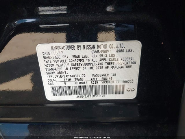 JN1EV7AP7JM361170 Infiniti Q50 3.0t Luxe