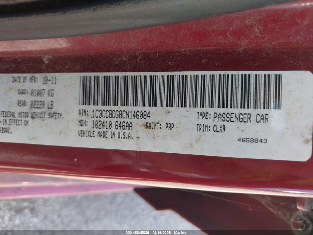 Aukcja sprzedaży 2012 Chrysler 200 Limited, vin: 1C3CCBCG8CN146084, numer aukcji: 45645839