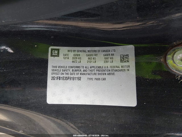 Chevrolet Camaro 2ls 2015 2G1FB1E35F9191192 Image 9