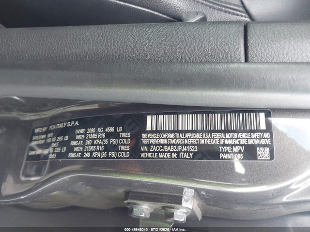 Aukcja sprzedaży 2018 Jeep Renegade Sport 4x4, vin: ZACCJBAB2JPJ41523, numer aukcji: 45646040