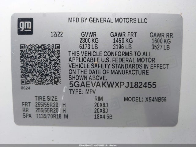 Aukcja sprzedaży 2023 Buick Enclave Essence Awd, vin: 5GAEVAKWXPJ182455, numer aukcji: 45646103