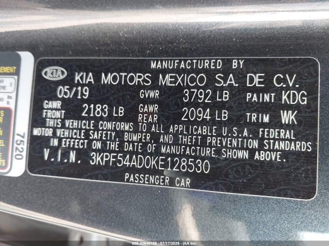 KIA FORTE EX 2019 3KPF54AD0KE128530 Image 9
