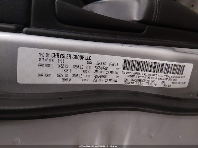 45646215 :رقم المزاد ، 1J4RR5GG8BC631698 vin ، 2011 Jeep Grand Cherokee Limited مزاد بيع