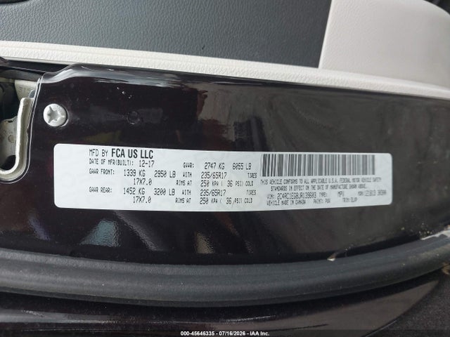 Aukcja sprzedaży 2018 Chrysler Pacifica Touring L Plus, vin: 2C4RC1EG8JR139603, numer aukcji: 45646335