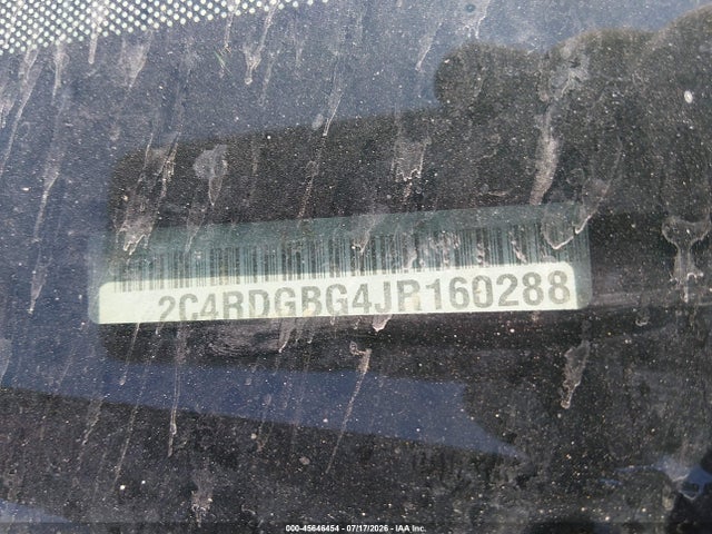 45646454 :رقم المزاد ، 2C4RDGBG4JR160288 vin ، 2018 Dodge Grand Caravan Se مزاد بيع