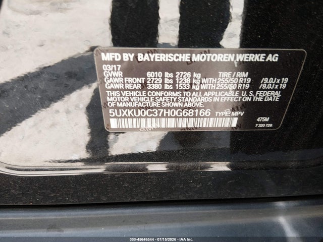 5UXKU0C37H0G68166 BMW X6 Sdrive35i