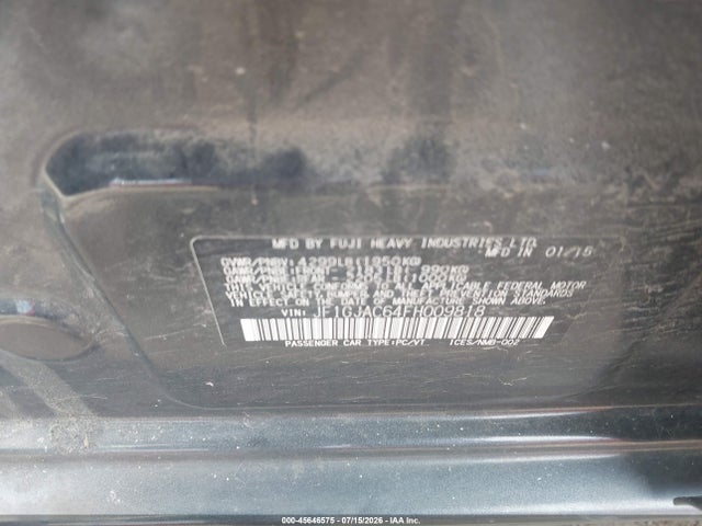 2015 Subaru Impreza 2.0i Premium მანქანა იყიდება აუქციონზე, vin: JF1GJAC64FH009818, აუქციონის ნომერი: 45646575