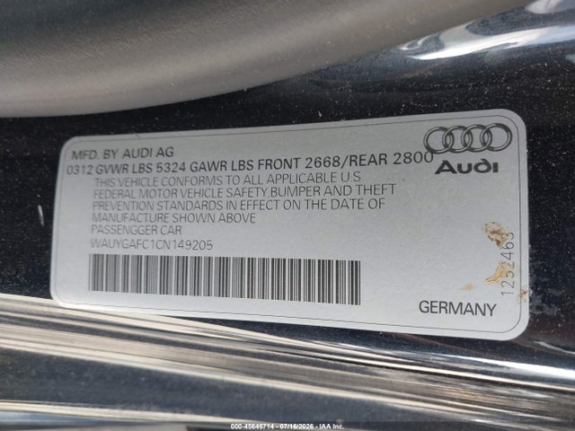 Продаж на аукціоні авто 2012 Audi A7 3.0 Premium Plus, vin: WAUYGAFC1CN149205, номер лоту: 45646714
