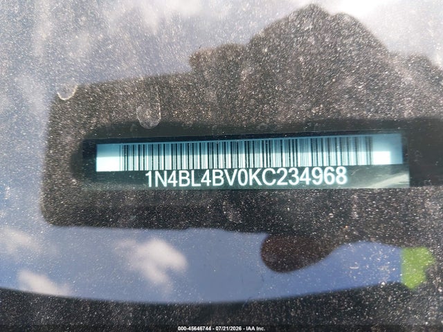 45646744 :رقم المزاد ، 1N4BL4BV0KC234968 vin ، 2019 Nissan Altima 2.5 S مزاد بيع