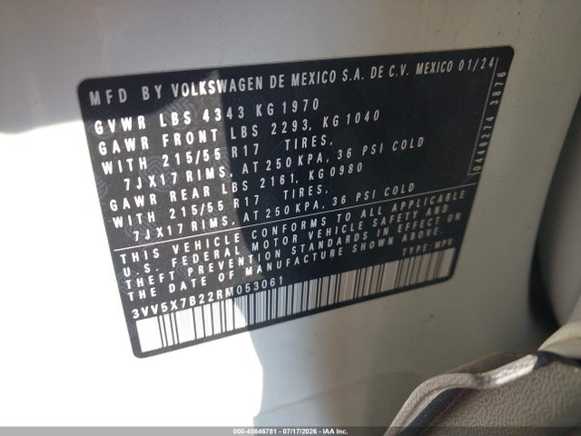 3VV5X7B22RM053061 Volkswagen Taos 1.5t S