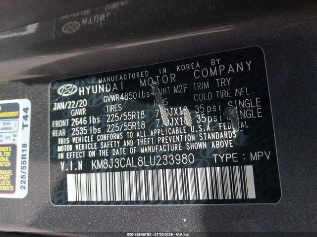 Hyundai Tucson Ultimate 2020 KM8J3CAL8LU233980 Image 9
