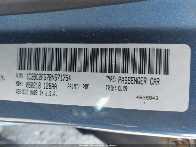 Aukcja sprzedaży 2011 Chrysler 200 Limited, vin: 1C3BC2FG7BN571754, numer aukcji: 45647278