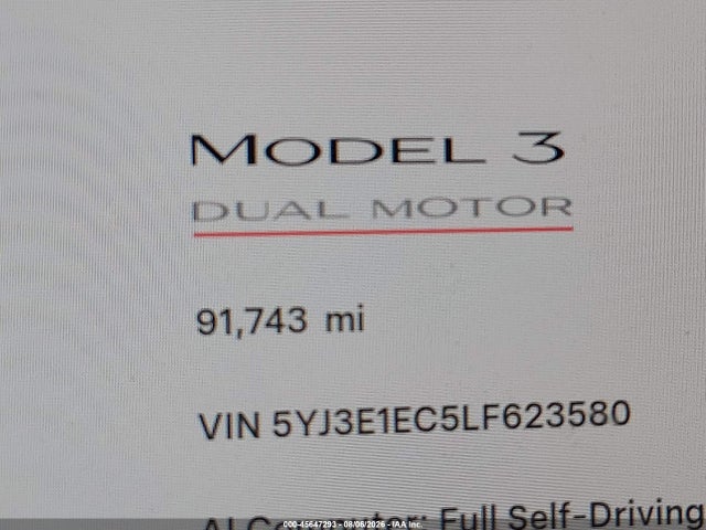 Продаж на аукціоні авто 2020 Tesla Model 3 Performance Dual Motor All-wheel Drive, vin: 5YJ3E1EC5LF623580, номер лоту: 45647293