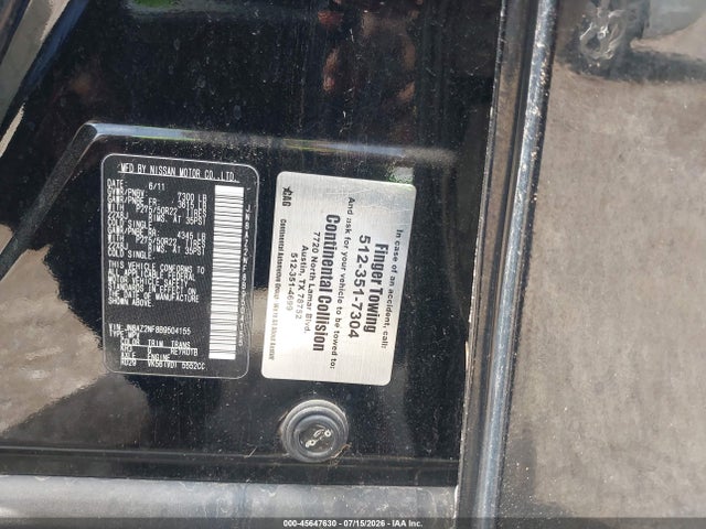 Aukcja sprzedaży 2011 Infiniti Qx56, vin: JN8AZ2NF8B9504155, numer aukcji: 45647630