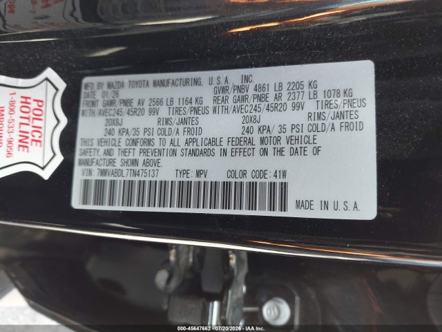 Aukcja sprzedaży 2026 Mazda Cx-50 2.5 S Premium, vin: 7MMVABDL7TN475137, numer aukcji: 45647662