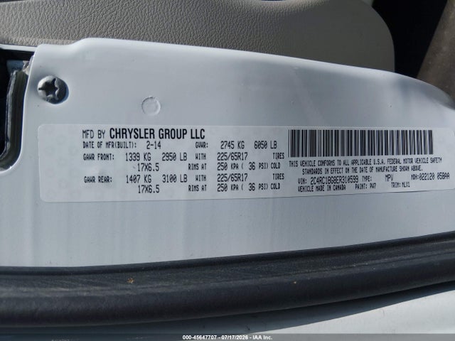 Aukcja sprzedaży 2014 Chrysler Town & Country Touring, vin: 2C4RC1BG8ER310599, numer aukcji: 45647707