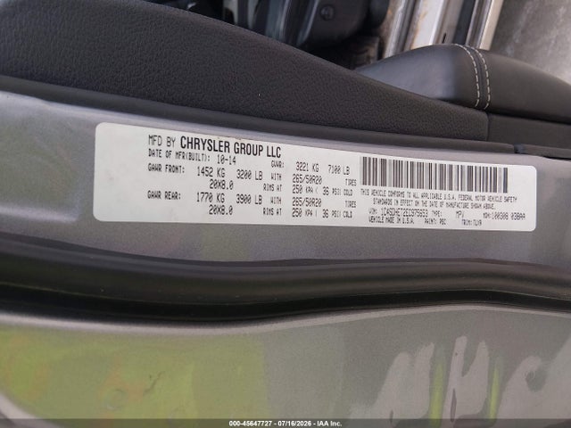 1C4SDHET2EC975653 Dodge Durango Citadel