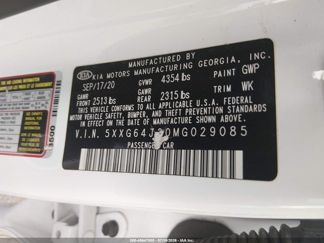 5XXG64J20MG029085 KIA K5 Gt-line