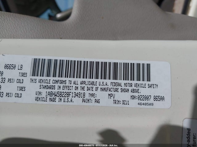 Продажа на аукционе авто 2008 Chrysler Aspen Limited, vin: 1A8HW58228F134918, номер лота: 45648078