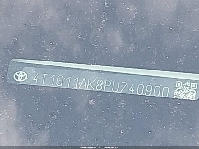 Aukcja sprzedaży 2023 Toyota Camry Se, vin: 4T1G11AK8PU740900, numer aukcji: 45648143