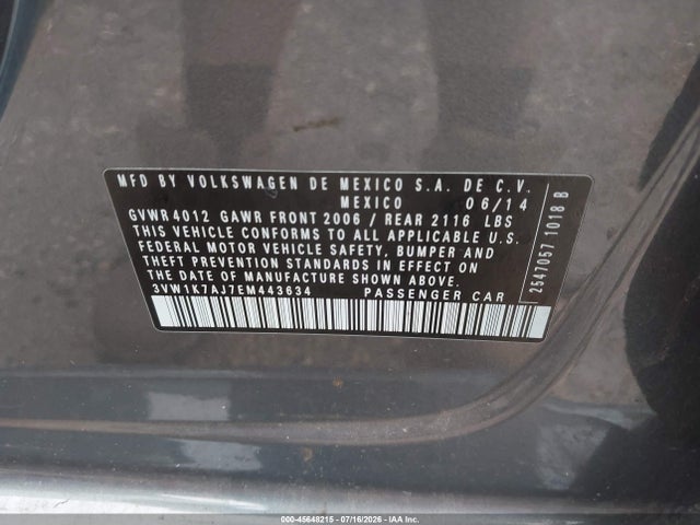 3VW1K7AJ7EM443634 Volkswagen Jetta 2.0l S