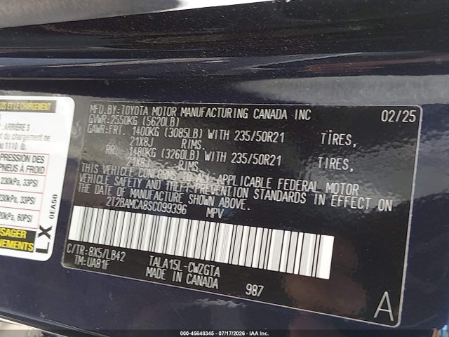 Продажа на аукционе авто 2025 Lexus Rx 350 Premium Plus, vin: 2T2BAMCA8SC099396, номер лота: 45648345