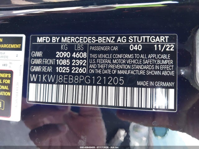 Продажа на аукционе авто 2023 Mercedes-benz C 300 4matic, vin: W1KWJ8EB8PG121205, номер лота: 45648489