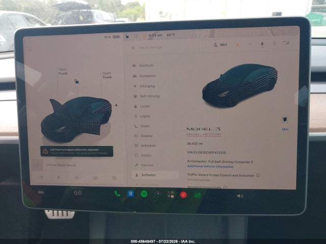 45648497 :رقم المزاد ، 5YJ3E1EC0PF472315 vin ، 2023 Tesla Model 3 Performance Dual Motor All-wheel Drive مزاد بيع