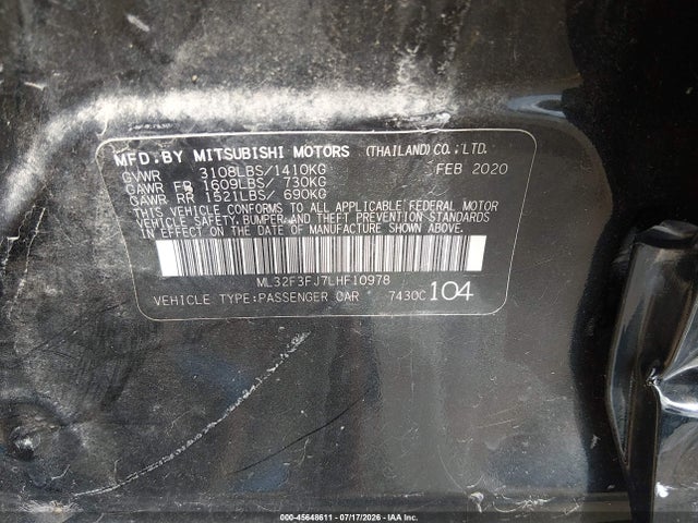 Mitsubishi Mirage G4 Es 2020 ML32F3FJ7LHF10978 Image 9